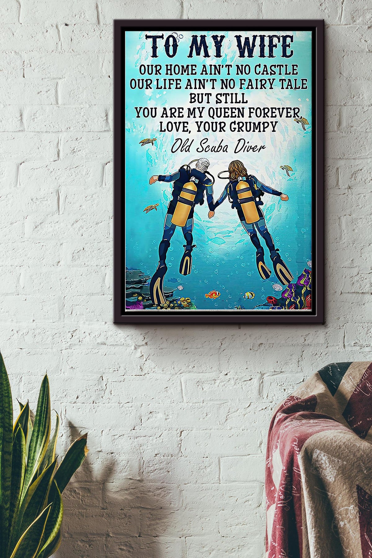 Scuba Diving - To My Wife Framed Matte Canvas