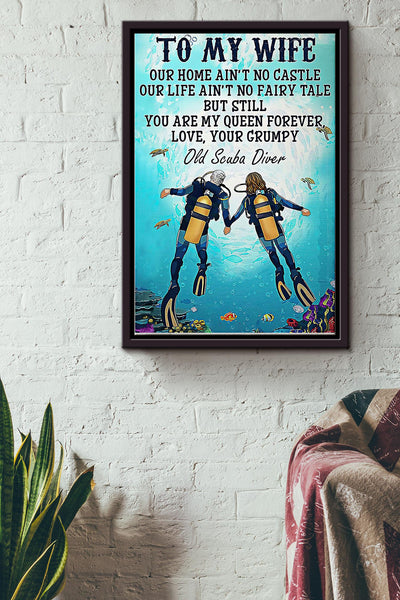 Scuba Diving - To My Wife Framed Matte Canvas