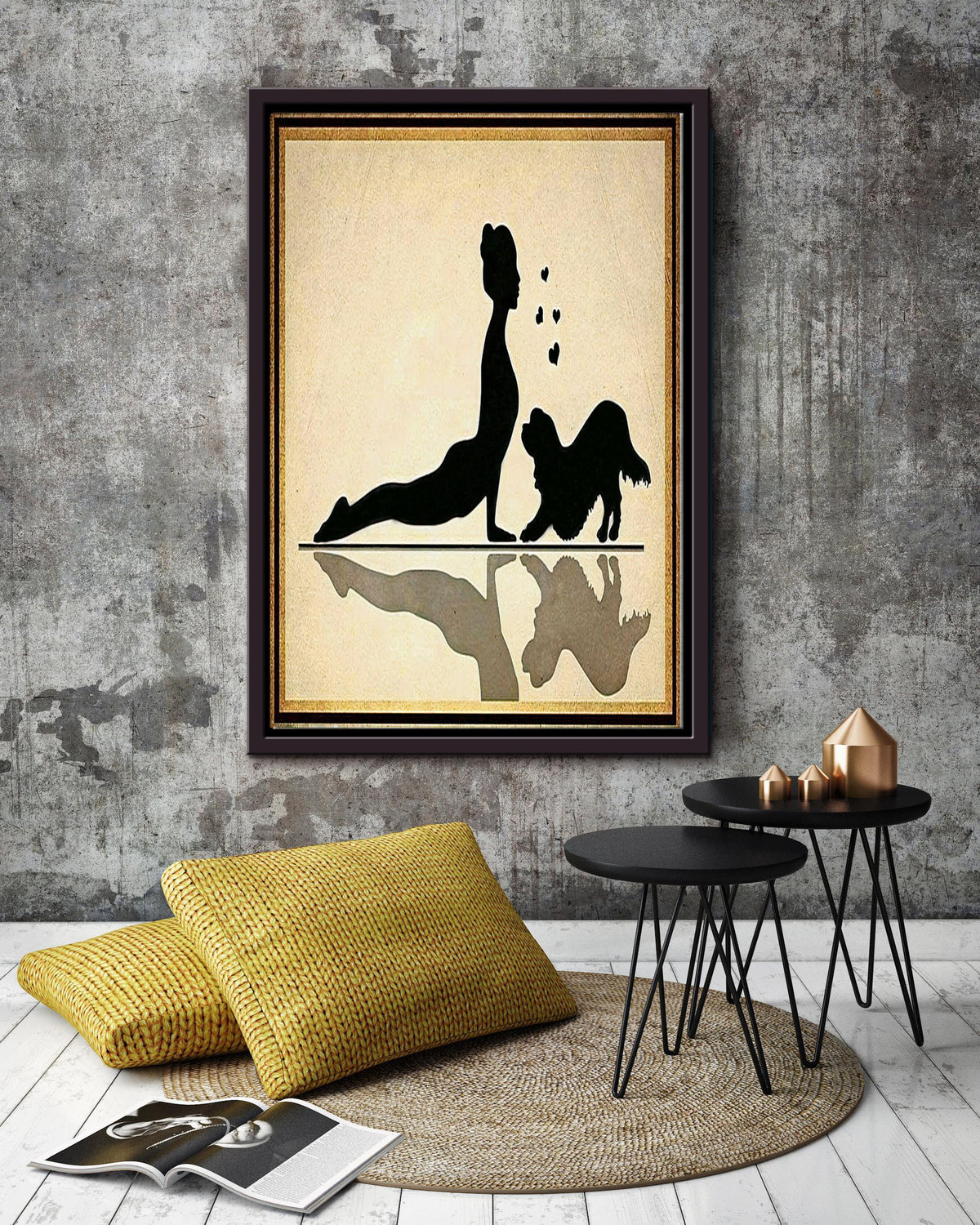 Yoga Dog Gift For Dog Mom Who Loves Yoga Framed Canvas