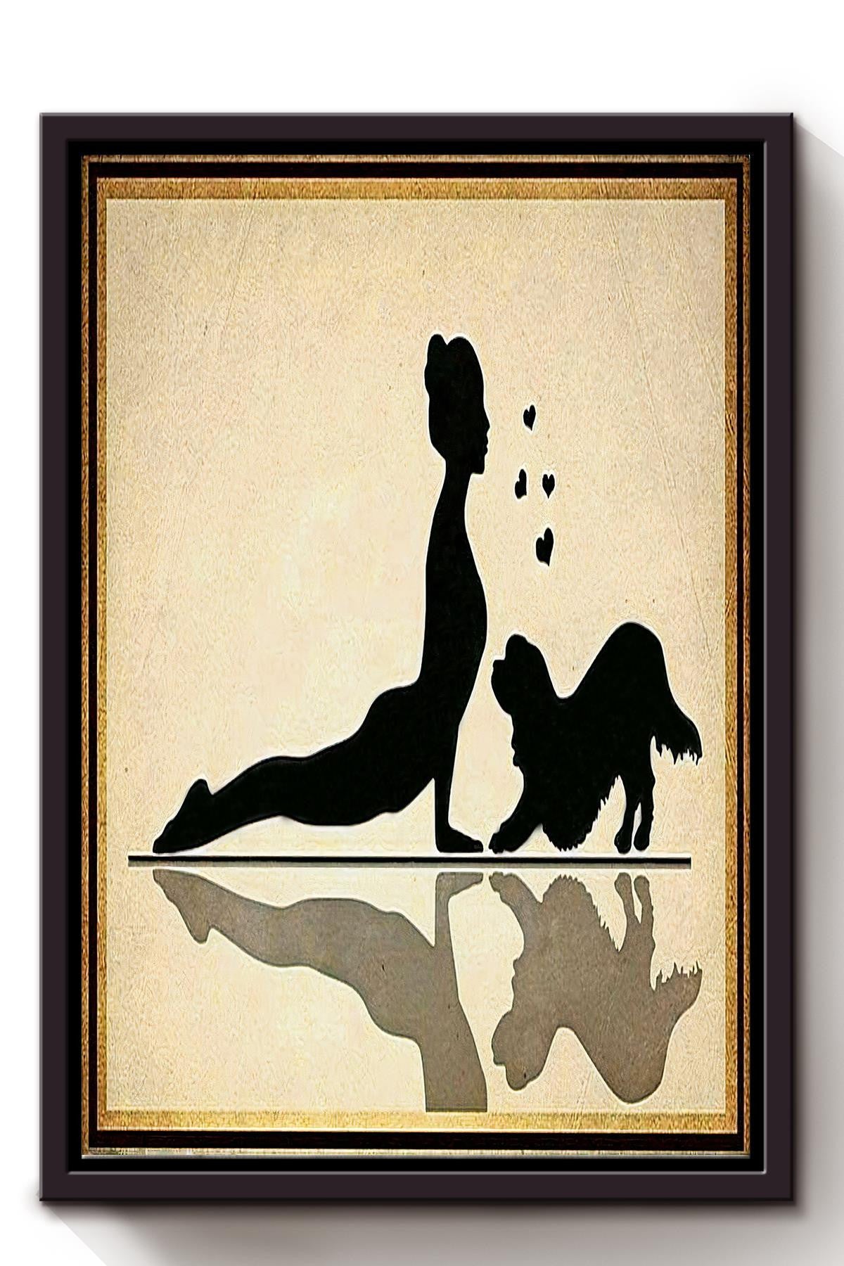 Yoga Dog Gift For Dog Mom Who Loves Yoga Framed Canvas