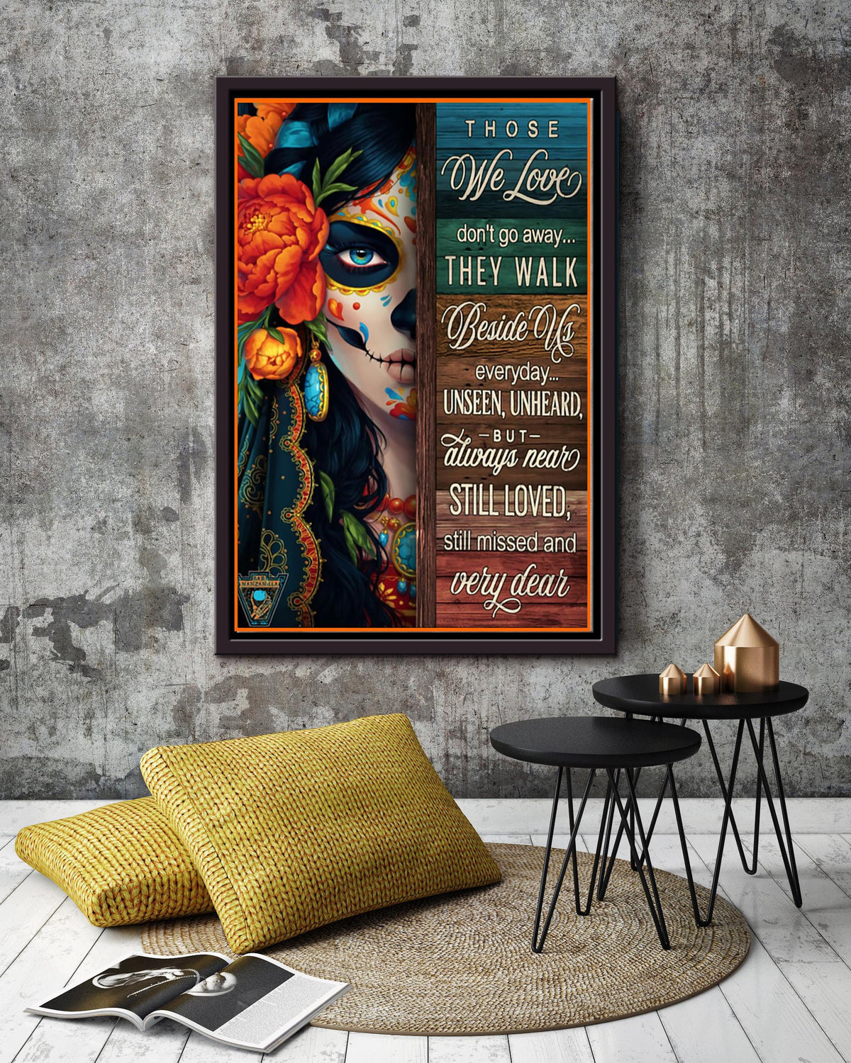 Those We Love Don't Go Away Memorial Quote Wall Art Gift For Memorial Day 06 Framed Canvas Framed Prints, Canvas