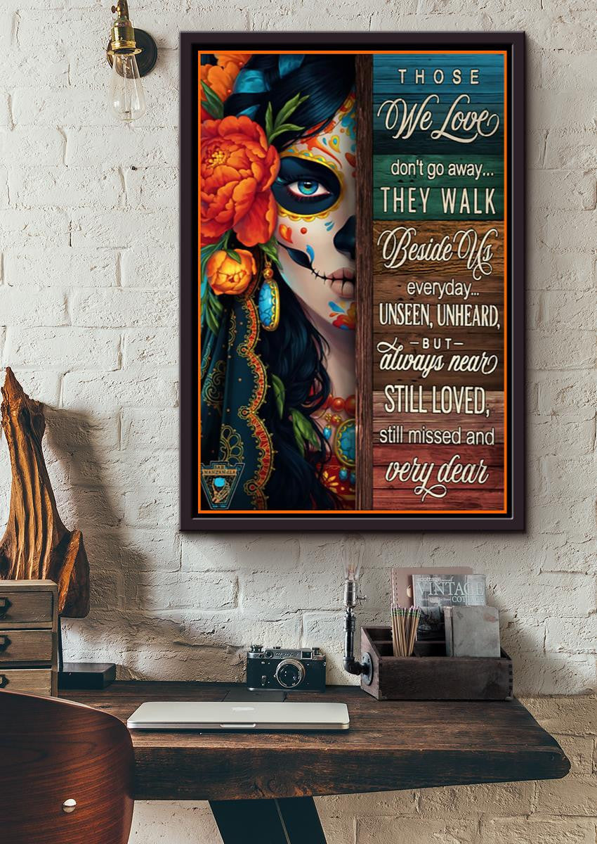 Those We Love Don't Go Away Memorial Quote Wall Art Gift For Memorial Day 06 Framed Canvas Framed Prints, Canvas