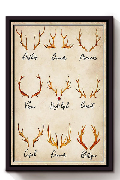 Santa Clause's Reindeer Rudolph The Red Nosed Fairy Tales Story For Child Kids In Christmas Framed Canvas