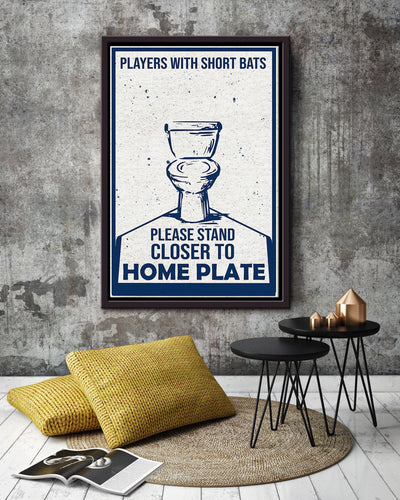 Players With Short Bars Baseball Wall Art For Baseball Player Toilet Decor Framed Canvas Framed Prints, Canvas
