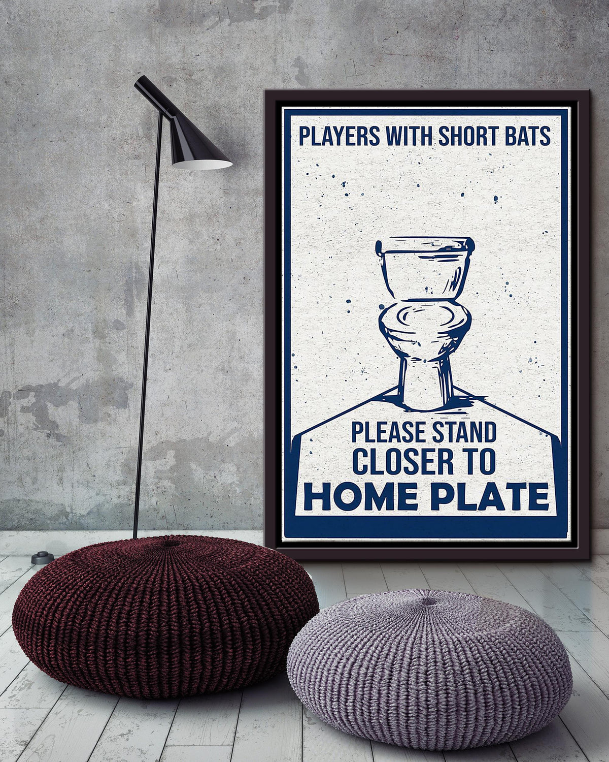Players With Short Bars Baseball Wall Art For Baseball Player Toilet Decor Framed Canvas Framed Prints, Canvas