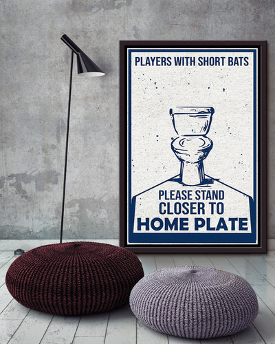 Players With Short Bars Baseball Wall Art For Baseball Player Toilet Decor Framed Canvas Framed Prints, Canvas