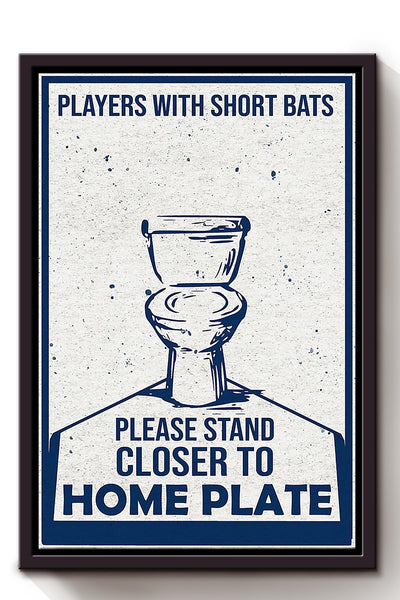Players With Short Bars Baseball Wall Art For Baseball Player Toilet Decor Framed Canvas Framed Prints, Canvas