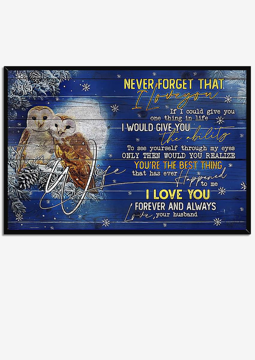 Owl Couple Loving Letter From Husband To Wife Gift For Valentine Wedding Anniversary