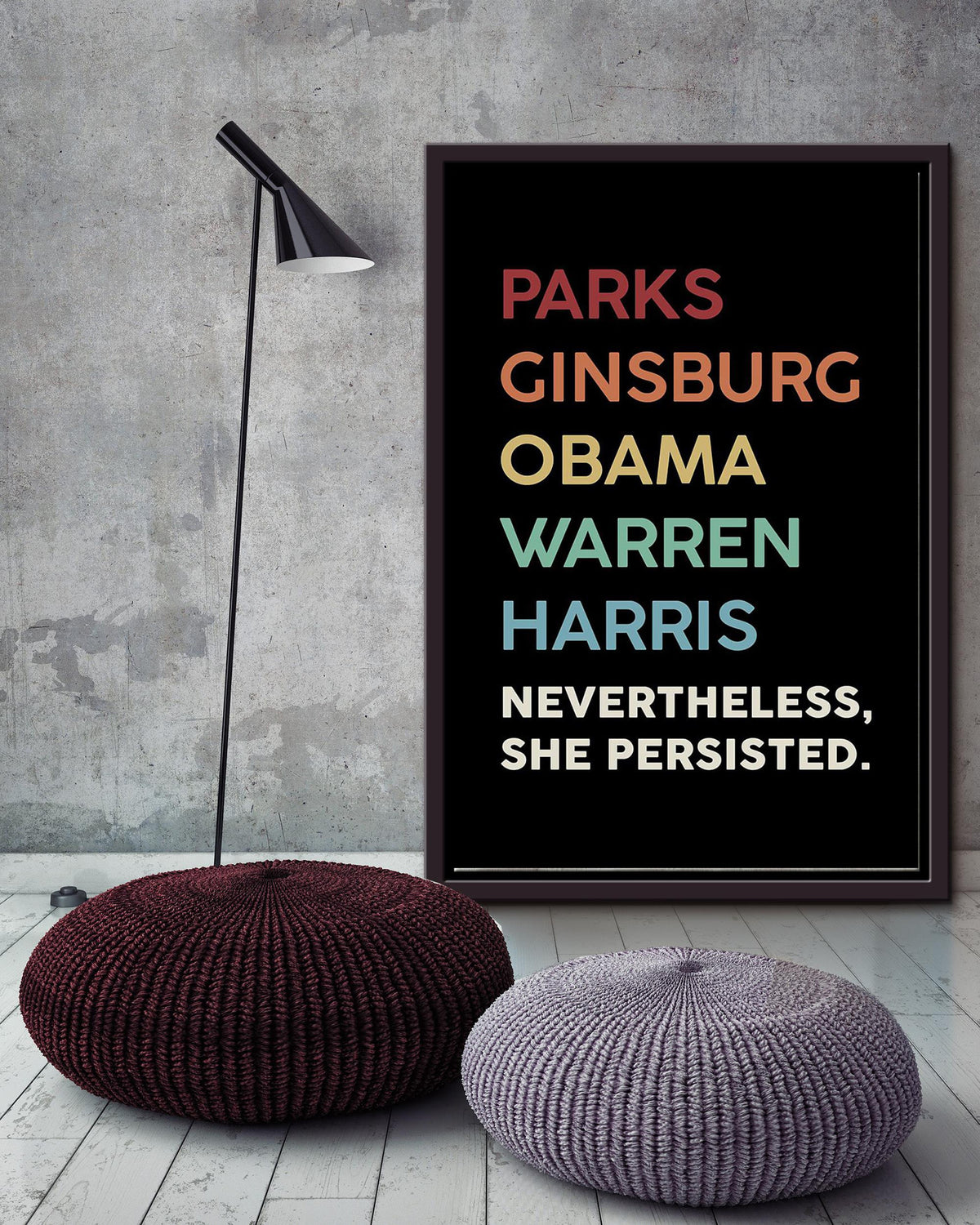 Nevertheless She Persisted Motivation Quote Wall Art For Home Decor Housewarming Framed Canvas Framed Prints, Canvas