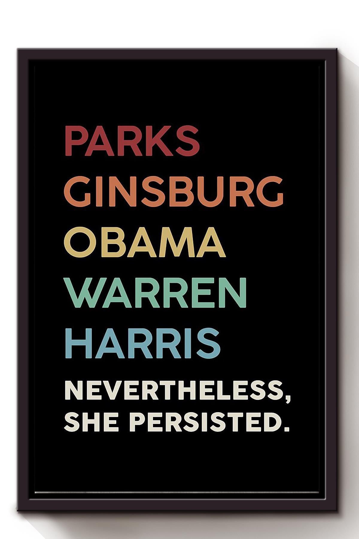 Nevertheless She Persisted Motivation Quote Wall Art For Home Decor Housewarming Framed Canvas Framed Prints, Canvas