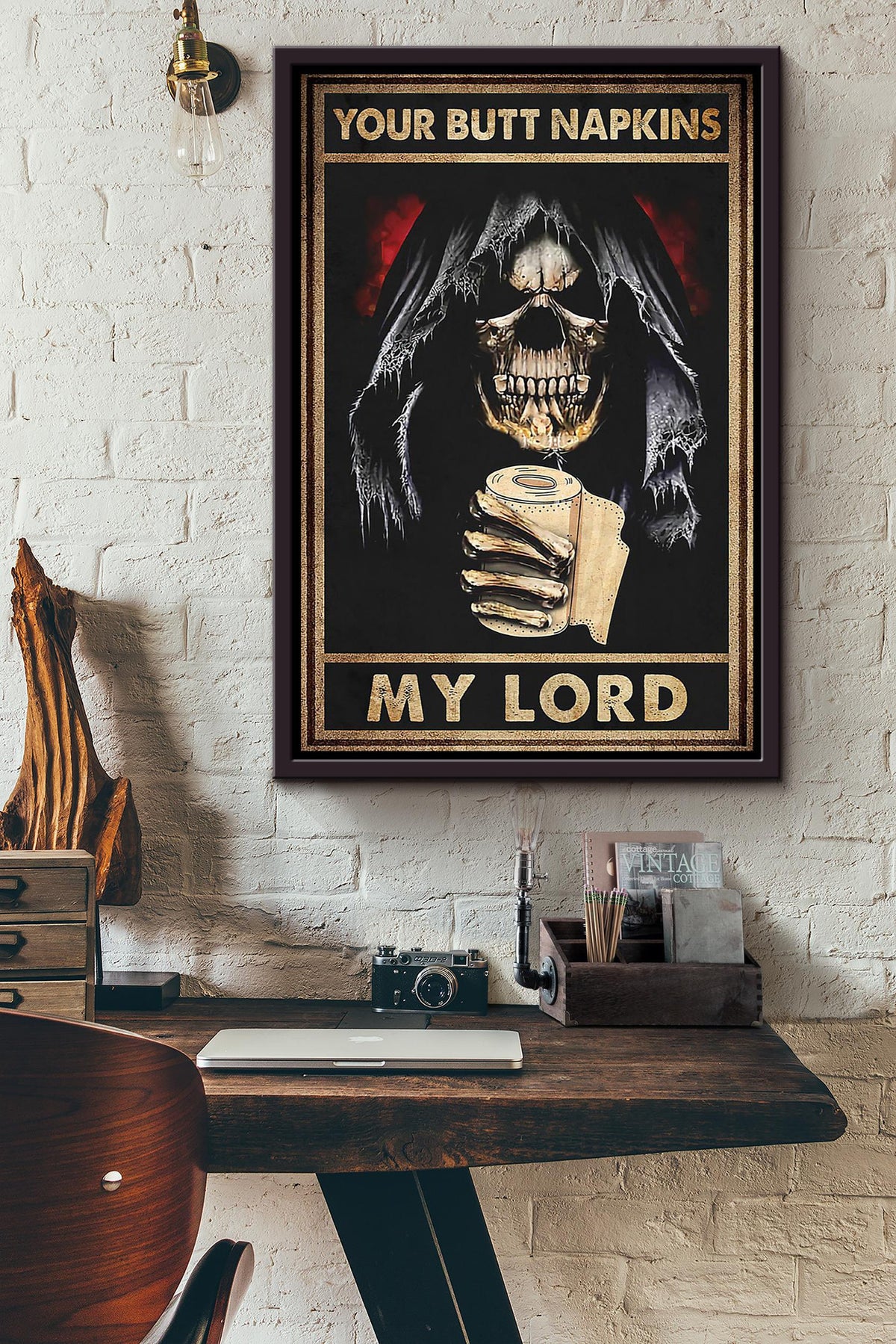 Your Butt Napkins My Lord Poster Bathroom Decor Wall Art For Halloween Night Framed Canvas Framed Prints, Canvas