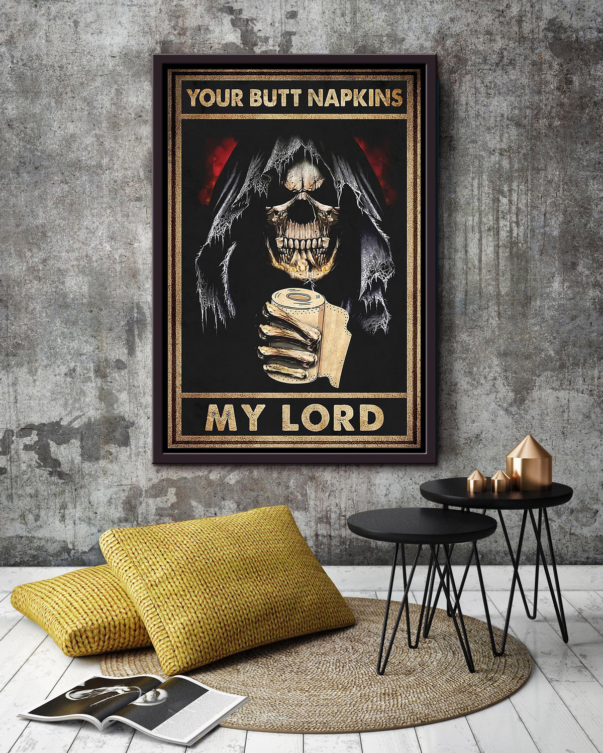 Your Butt Napkins My Lord Poster Bathroom Decor Wall Art For Halloween Night Framed Canvas Framed Prints, Canvas