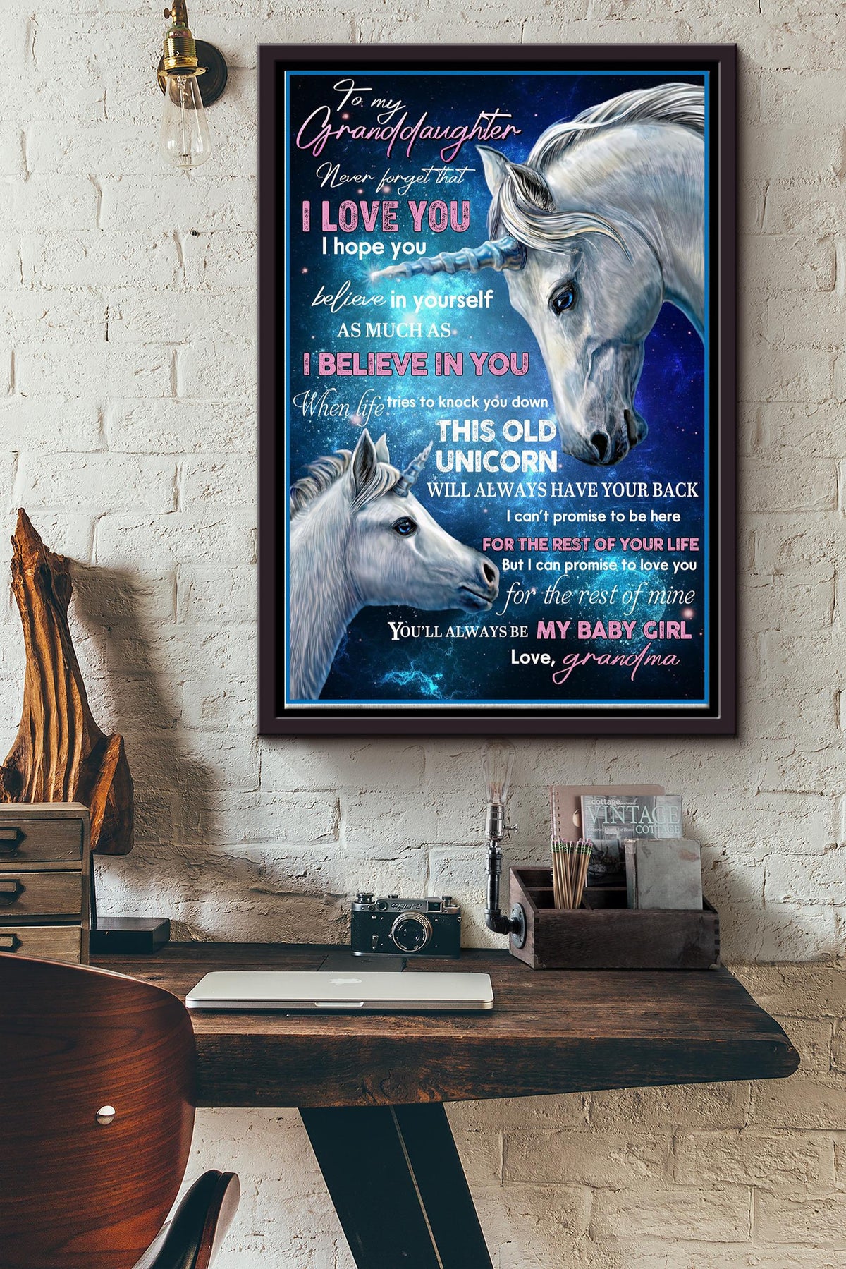 To My Daughter Never Forget That I Love You Poster - Motherhood Wall Art - Gift For Daughter Little Girl Baby Girl Female Basketball Player Basketball Club Decor Horse Lover Horse Rider Framed Matte Canvas Framed Prints, Canvas