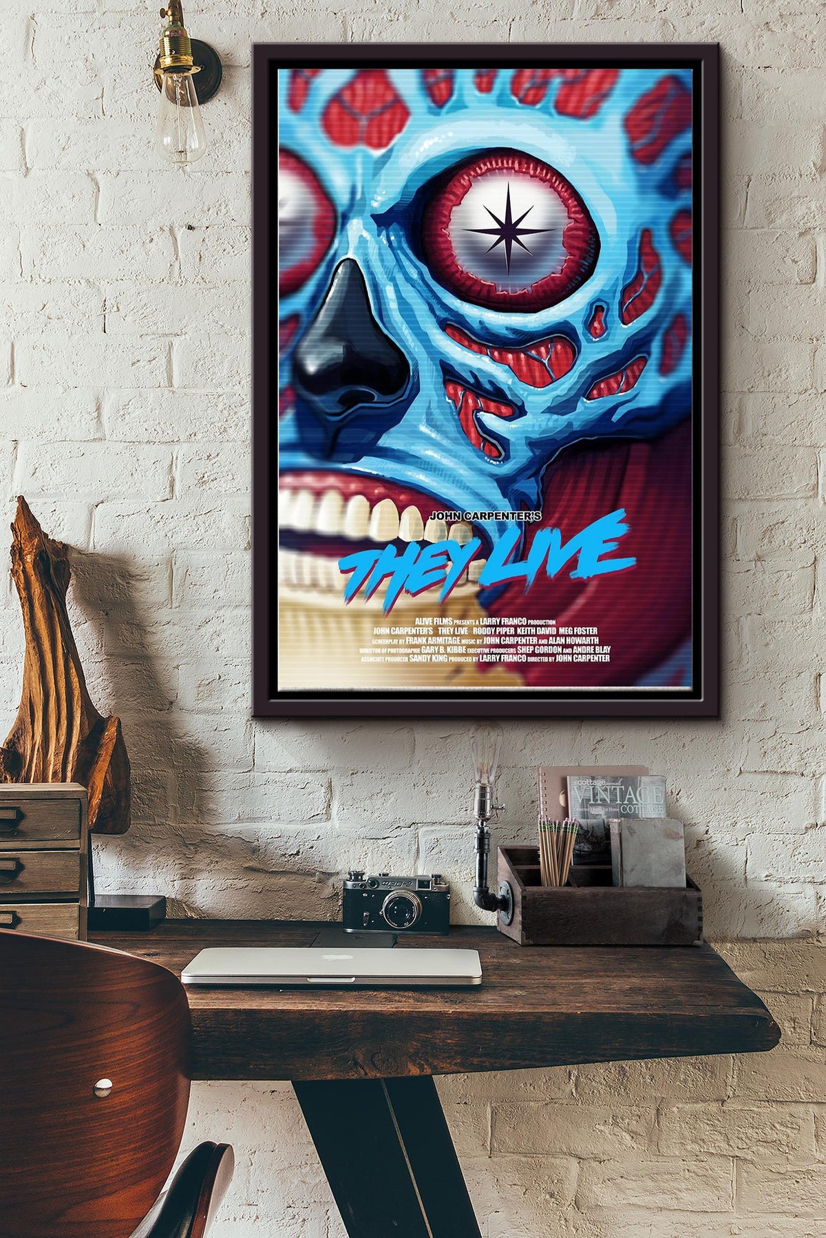 THEY LIVE Poster Poster Framed Matte Canvas