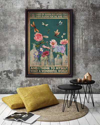 What A Wonderful World Poster Decor Art For Home Halloween (2) Framed Canvas