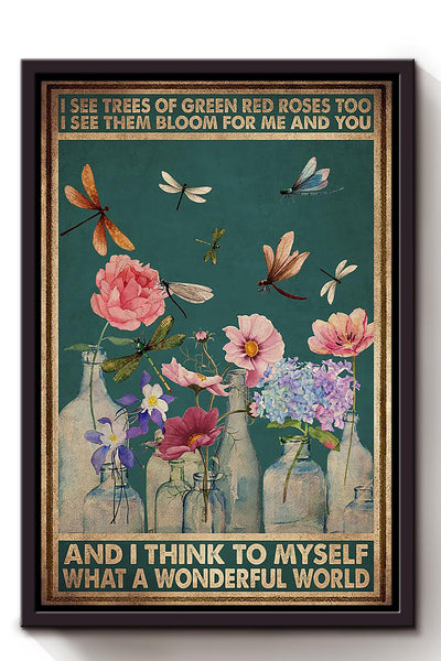 What A Wonderful World Poster Decor Art For Home Halloween (2) Framed Canvas