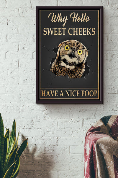 Why Hello Sweet Cheeks Have A Nice Poop Olw Poster Framed Matte Canvas