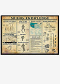 Skiing Basic Information Knowledge Wall Art Gift For Sporter Skiier Framed Prints, Canvas