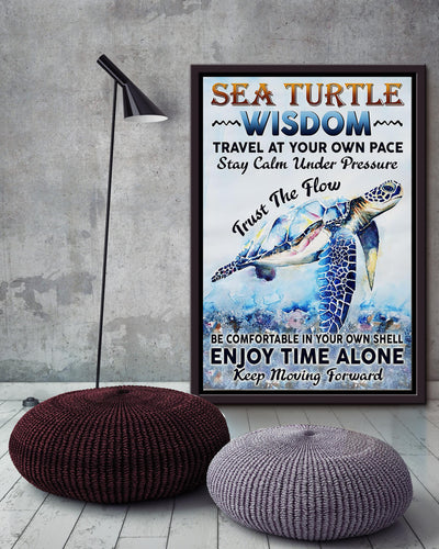 Sea Turtle Wisdom Inspiration Quote Wall Art For Home Decor Housewarming Framed Canvas Framed Prints, Canvas