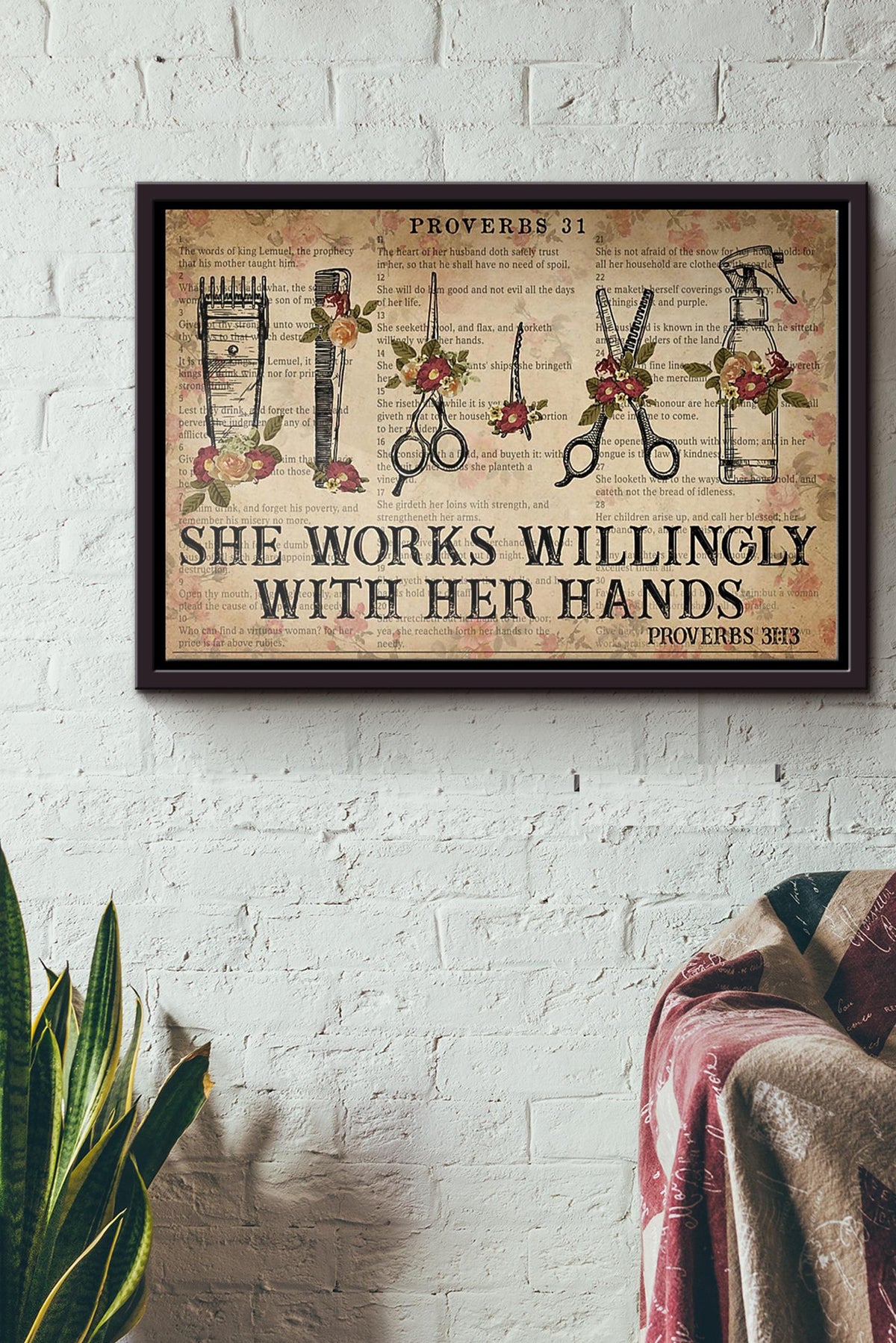 She Works Willingly With Her Hands Poster n Framed Matte Canvas
