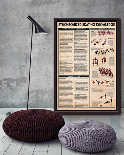 Synchronized Skating Knowledge Wall Art Gift For Synchronized Skater Skating Rink Decor Framed Matte Canvas Framed Prints, Canvas