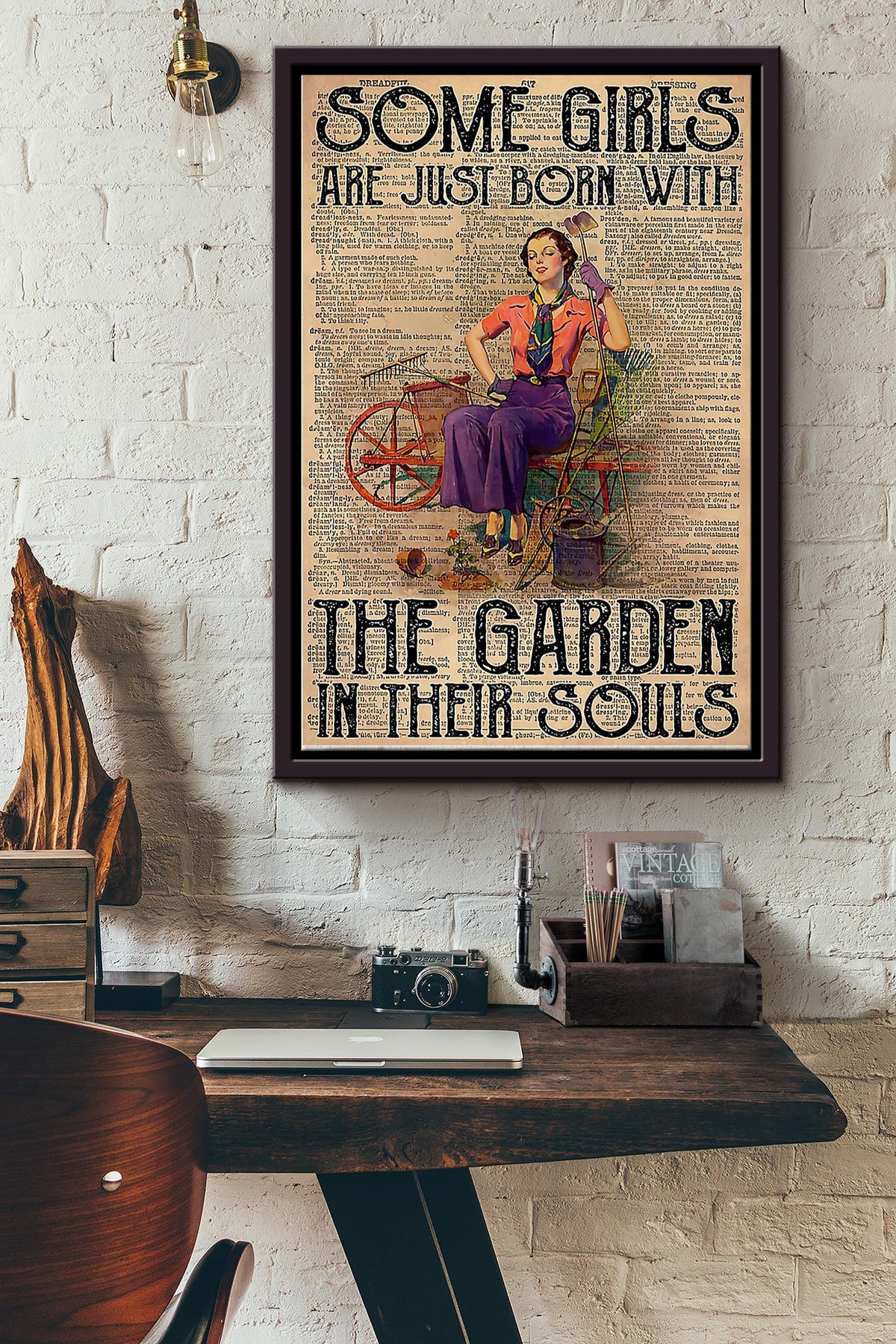 Some Girls Gardening Framed Matte Canvas