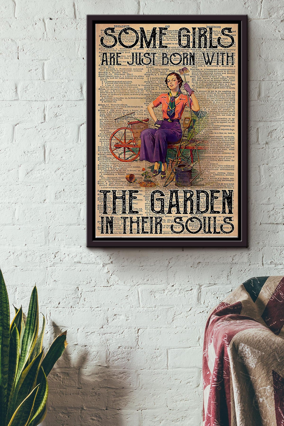 Some Girls Gardening Framed Matte Canvas