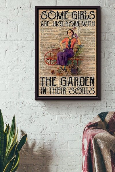 Some Girls Gardening Framed Matte Canvas