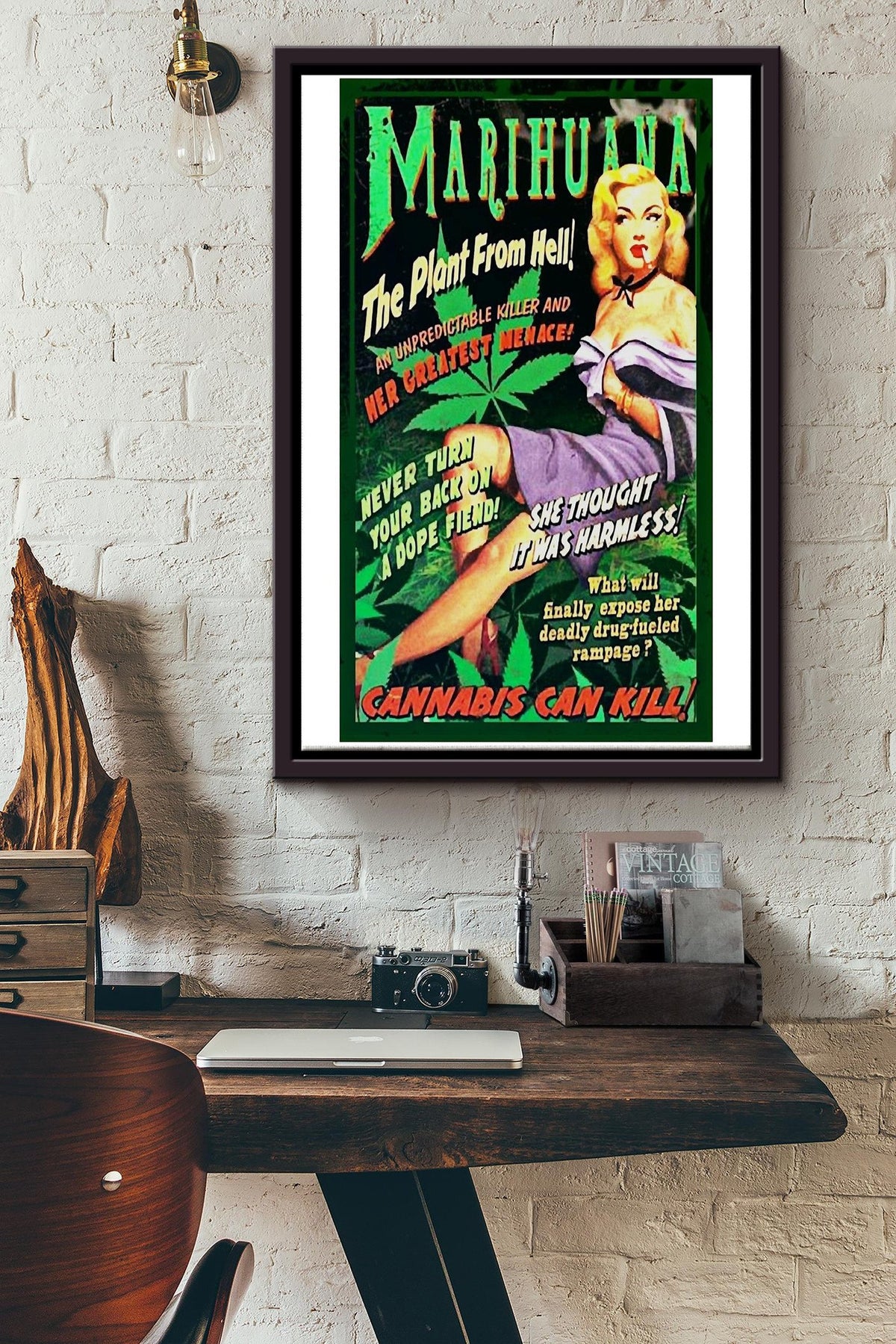 Plant From Hell Poster Framed Matte Canvas