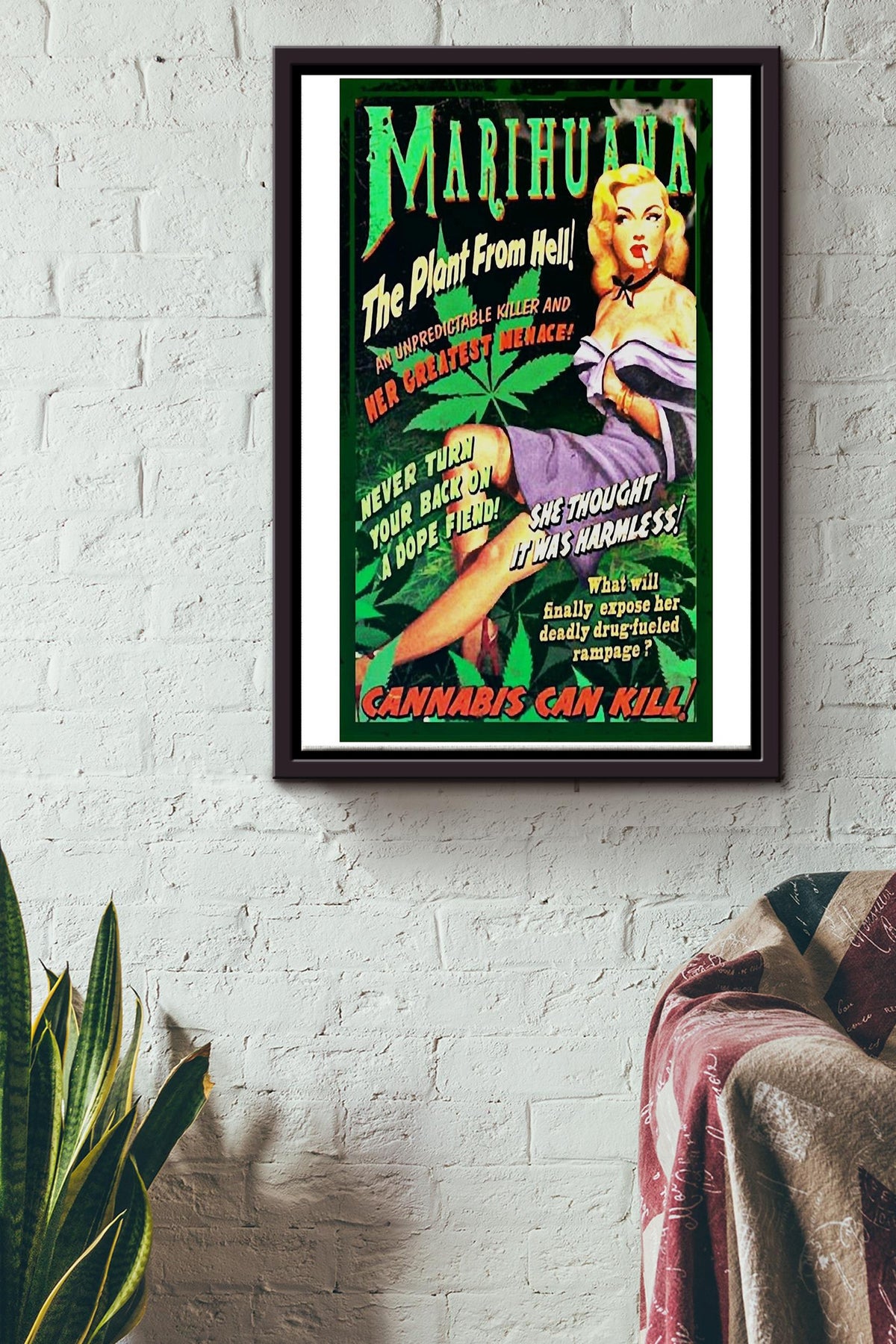 Plant From Hell Poster Framed Matte Canvas
