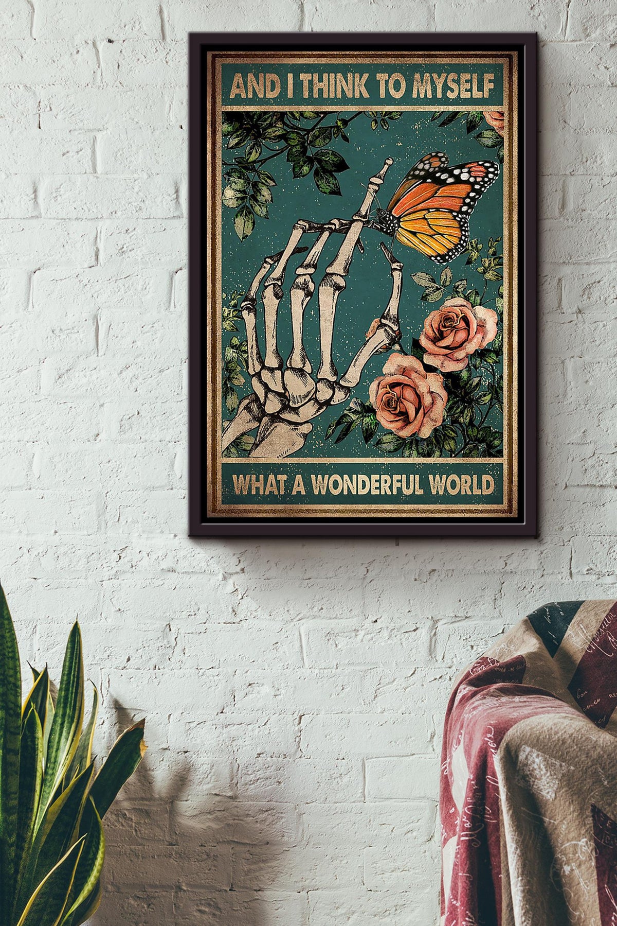 What A Wonderful World Poster Decor Art For Home Halloween Framed Canvas