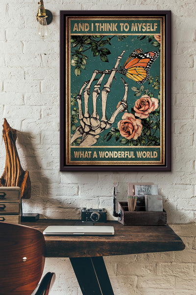 What A Wonderful World Poster Decor Art For Home Halloween Framed Canvas