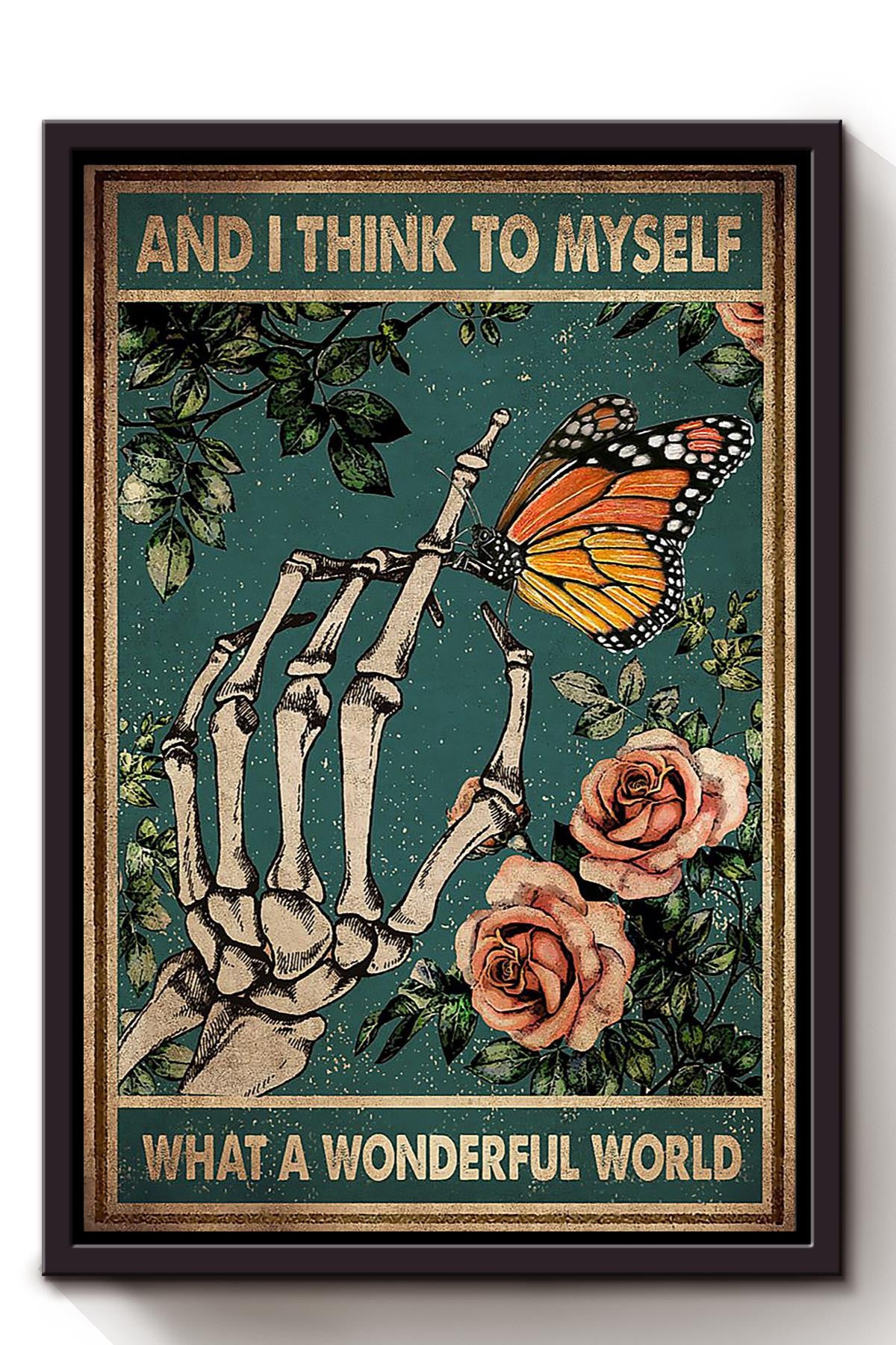 What A Wonderful World Poster Decor Art For Home Halloween Framed Canvas