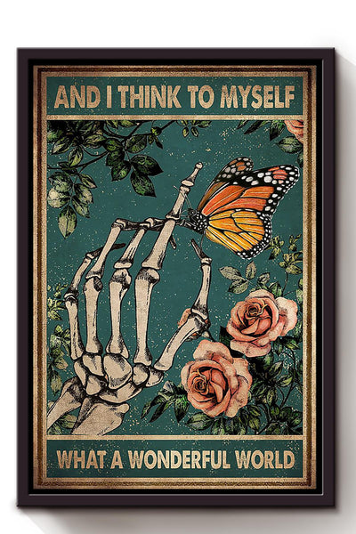 What A Wonderful World Poster Decor Art For Home Halloween Framed Canvas