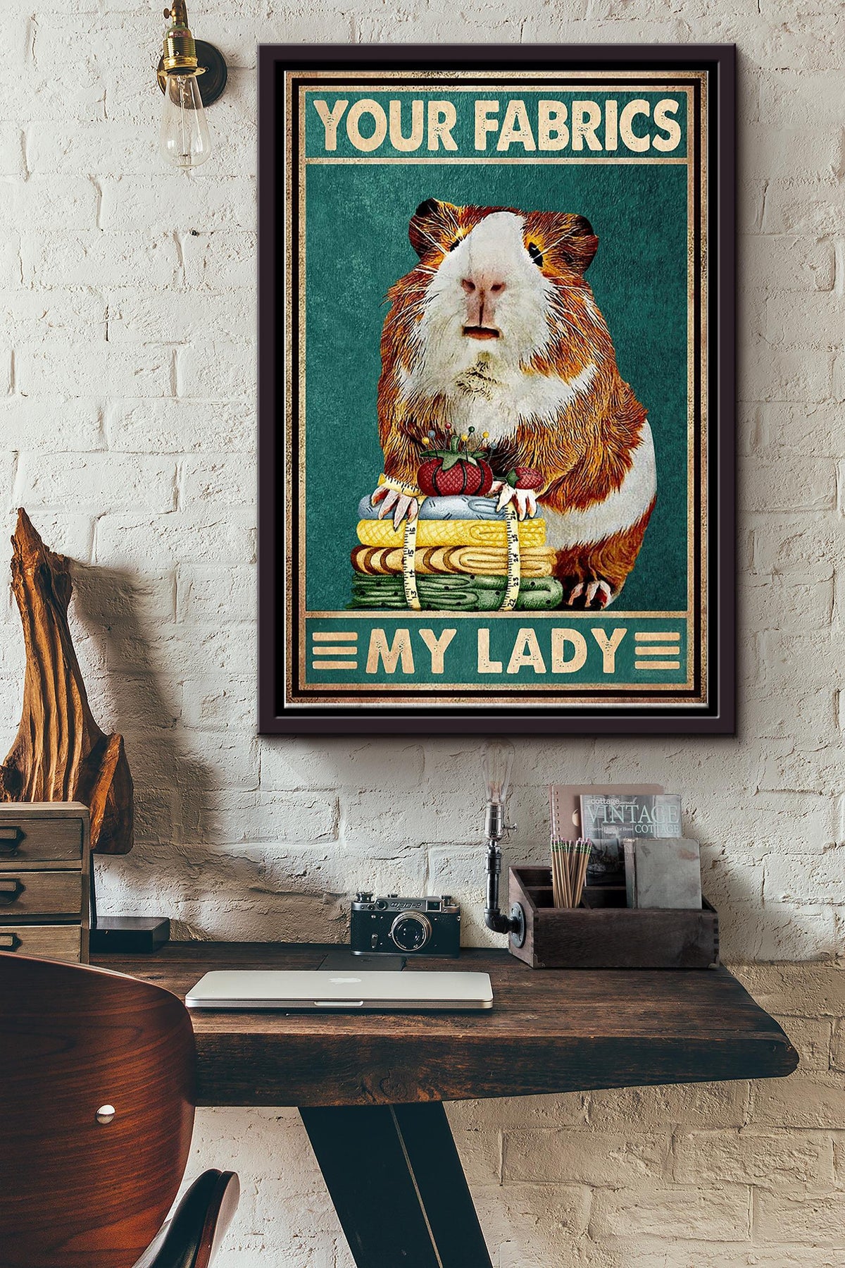 Your Fabrics My Lady Hamster Poster Framed Matte Canvas