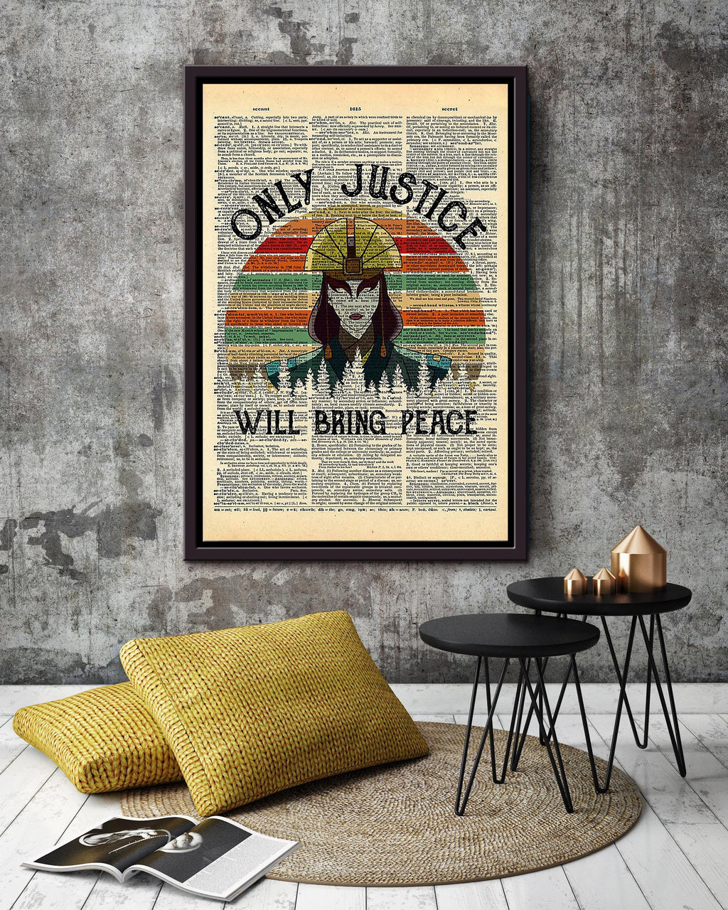 Only Justice Will Bring Peace Girls Wall Decor Gift For International Women Day Home Decor Girlfriend Framed Canvas
