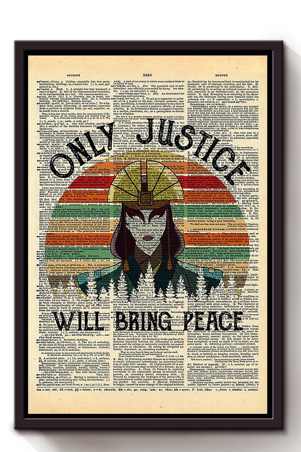 Only Justice Will Bring Peace Girls Wall Decor Gift For International Women Day Home Decor Girlfriend Framed Canvas