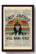Only Justice Will Bring Peace Girls Wall Decor Gift For International Women Day Home Decor Girlfriend Framed Canvas