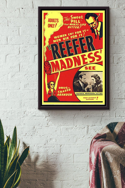 Reefer Madness Poster Framed Matte Canvas