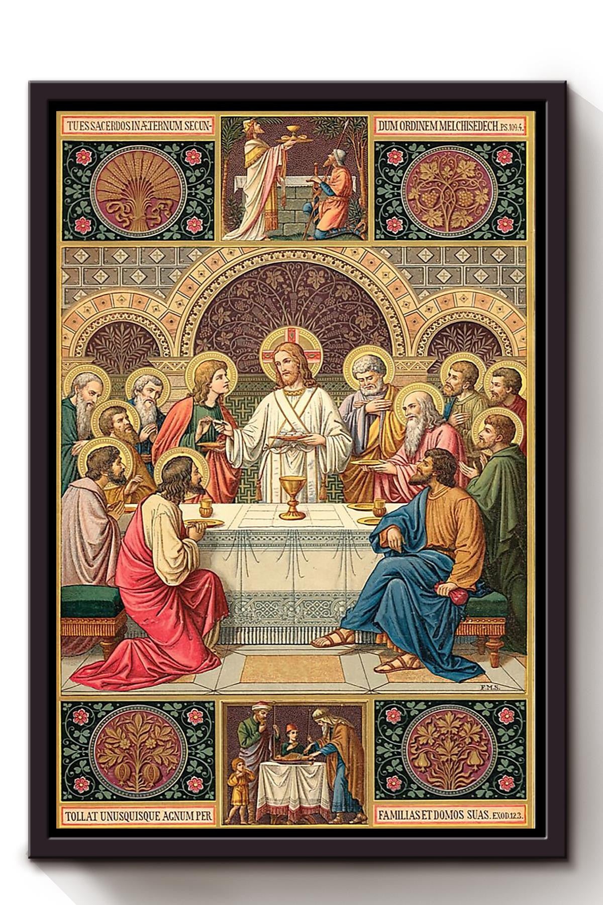 The Last Supper Jesus Christ Art Easter Present Idea Gift For Mother's Day Framed Canvas
