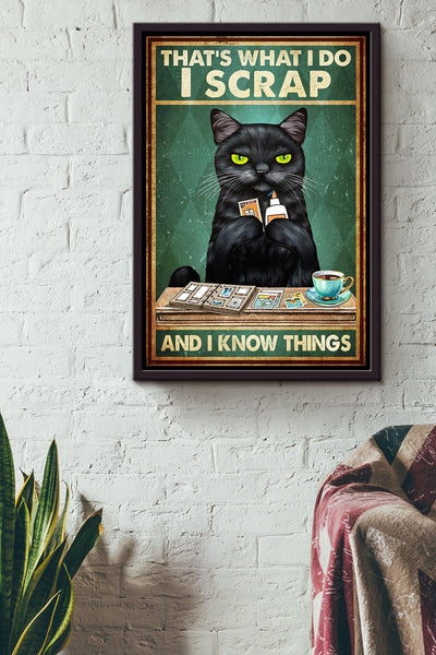 That's What I Do Scrap And Know Things Gift For Scrap Book Handmade Lover Diy Framed Canvas