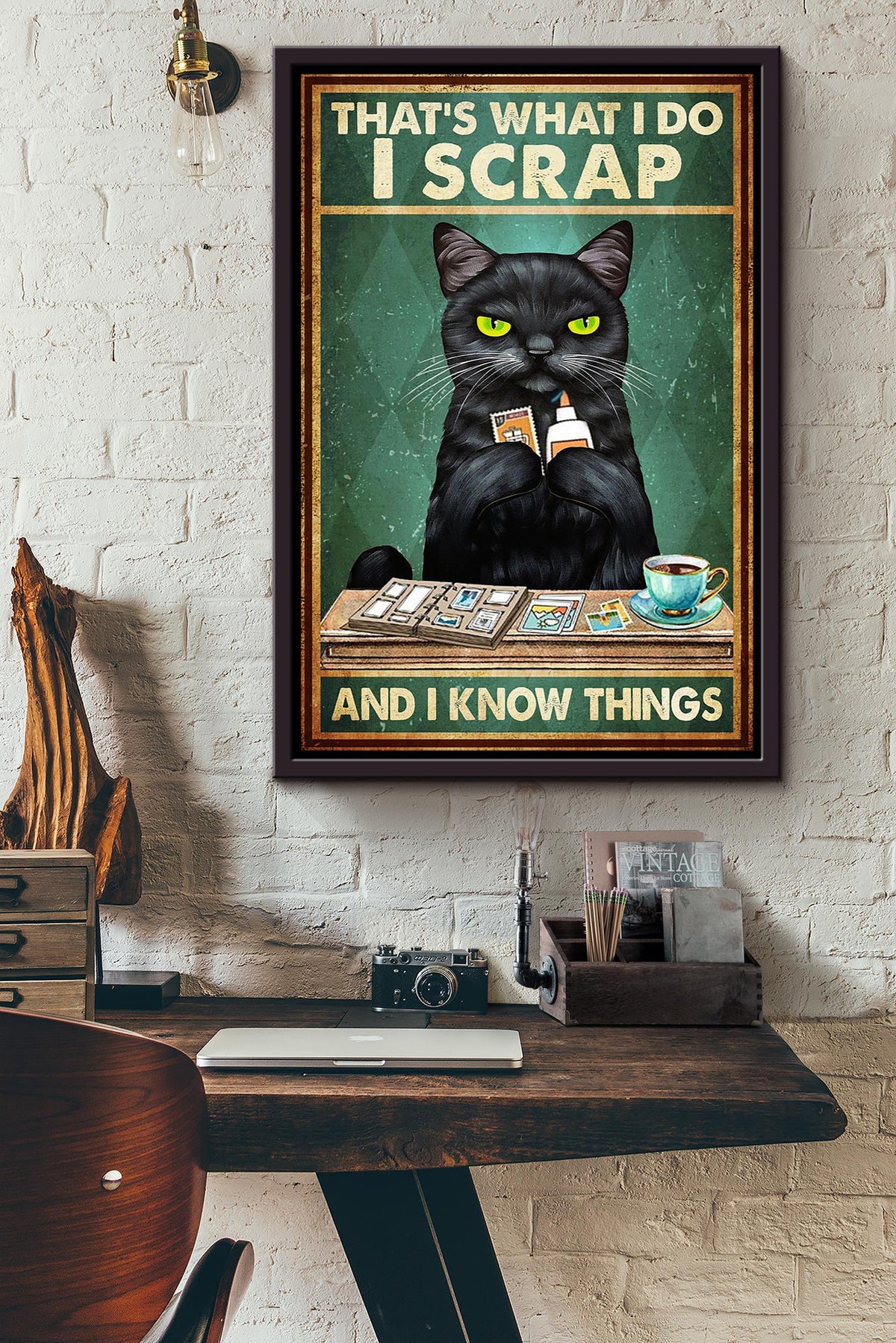 That's What I Do Scrap And Know Things Gift For Scrap Book Handmade Lover Diy Framed Canvas
