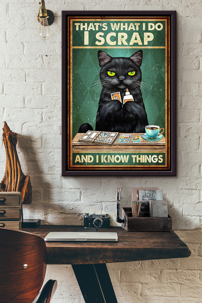 That's What I Do Scrap And Know Things Gift For Scrap Book Handmade Lover Diy Framed Canvas