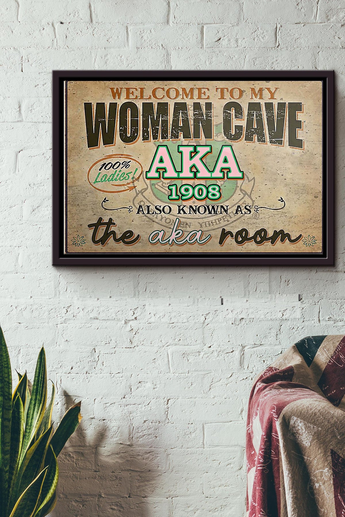 Welcome To My Woman Cave Ak1908 Poster n Framed Matte Canvas