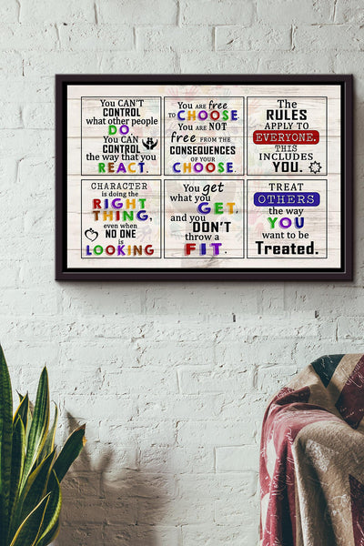 Social Worker Six Rules You Need To Know Poster n Framed Matte Canvas