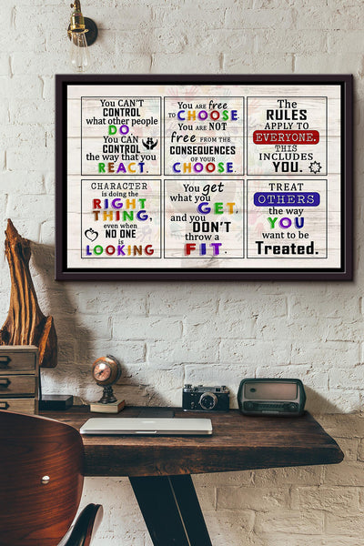 Social Worker Six Rules You Need To Know Poster n Framed Matte Canvas