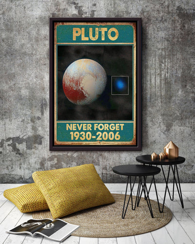 Pluto Astronomy Wall Art Gift For Astronomer, Planet Researcher, Bedroom Decor Framed Canvas Framed Prints, Canvas