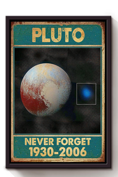 Pluto Astronomy Wall Art Gift For Astronomer, Planet Researcher, Bedroom Decor Framed Canvas Framed Prints, Canvas