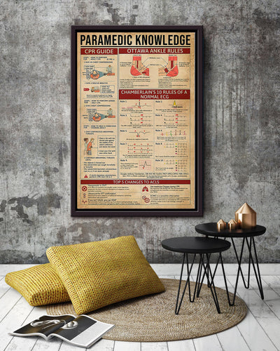 Paramedic Knowledge Wall Art For Nurse Hospital Decor Framed Matte Canvas Framed Prints, Canvas