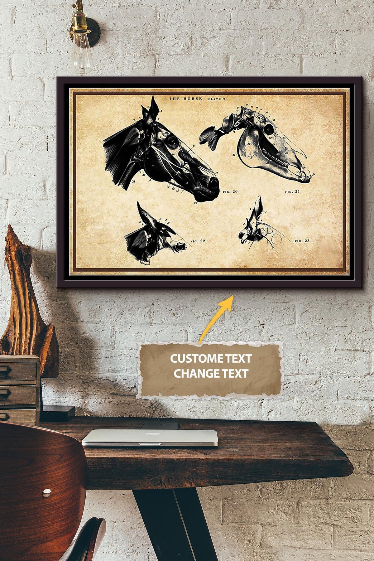 The Horse Plate 9 Horse Poster Framed Matte Canvas